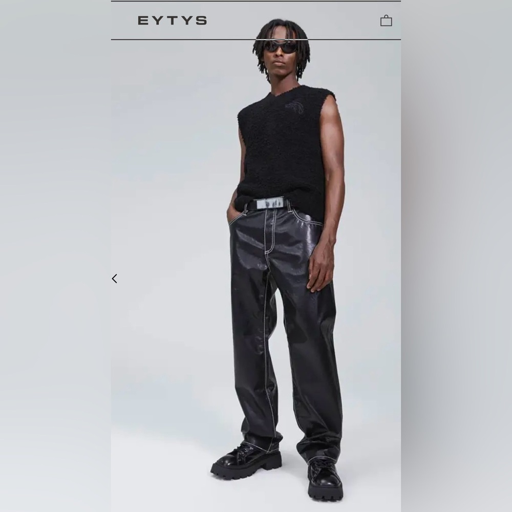 Eytys Benz Black Faux Leather Unisex Jeans Sz 32/32 NWT